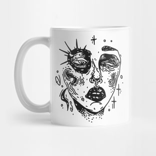 Abstract art of a girl's face Mug